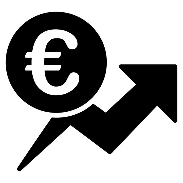 Ευρώ αύξηση των πωλήσεων εικονίδιο — Διανυσματικό Αρχείο