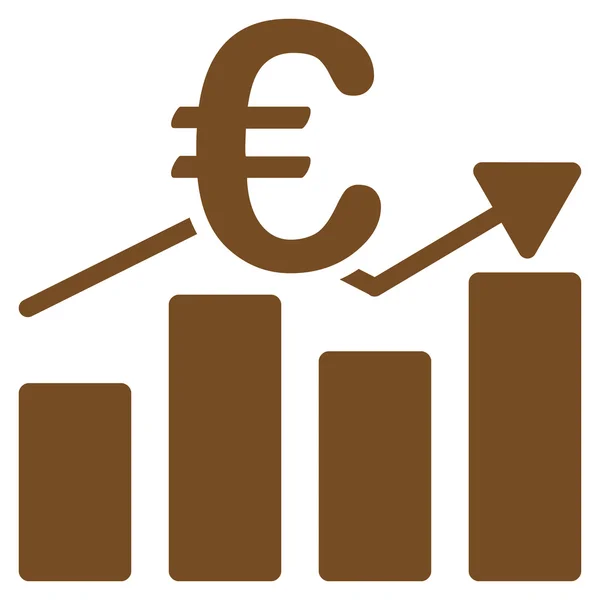 Euro Business Chart Icono — Vector de stock