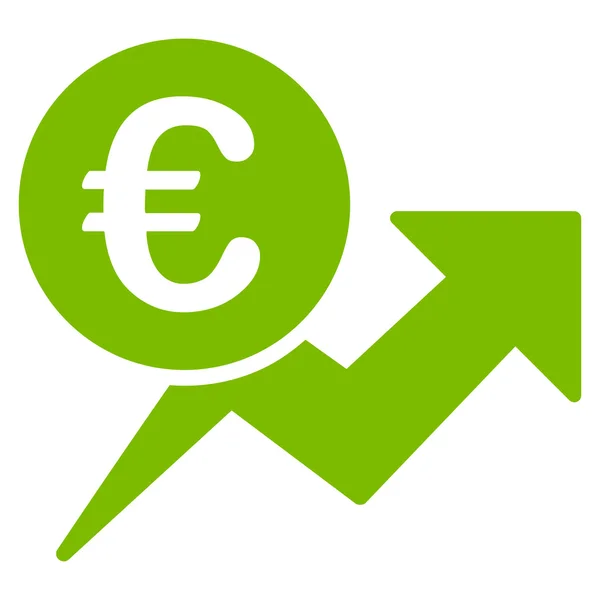 Euro omzetgroei pictogram — Stockvector