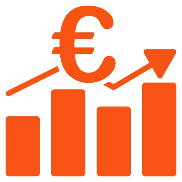 Ikonę wykresu biznes euro — Wektor stockowy
