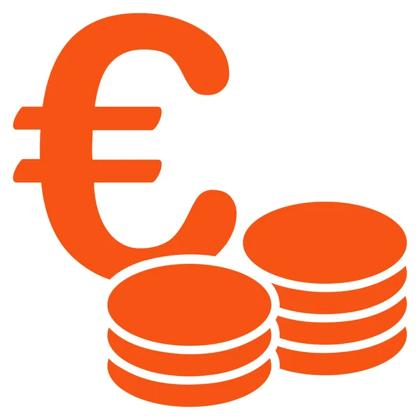 Euro munt stapels pictogram — Stockvector