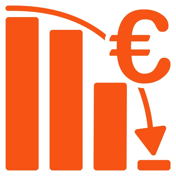 Icono de crisis de fracaso épico euro — Vector de stock