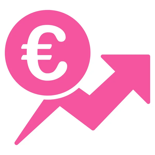ユーロの売り上げ高の伸びのアイコン — ストックベクタ