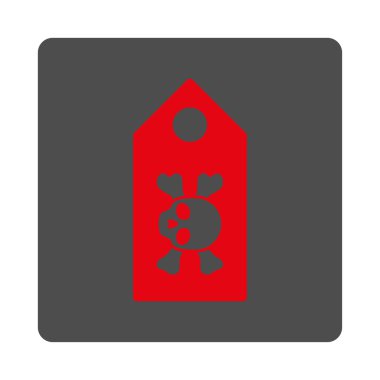 Ölüm etiket yuvarlak kare düğme