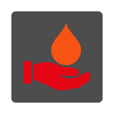 Kan yuvarlak kare düğmeye Bağış