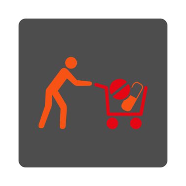 Tıp alışveriş yuvarlak kare düğme