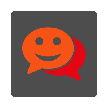 Mutlu sohbet yuvarlak kare düğme