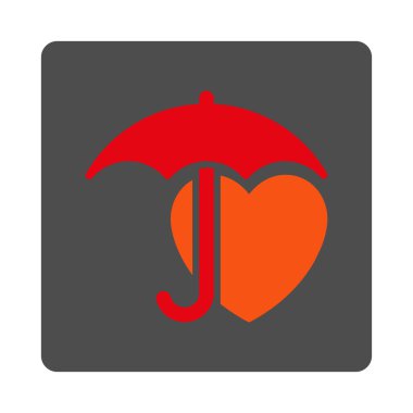 Kalp Koruma Yuvarlak Kare Düğmesi