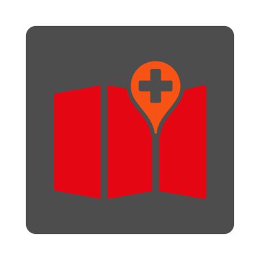 Tıbbi harita yuvarlak kare düğme