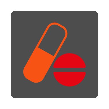 İlaç yuvarlak kare düğme