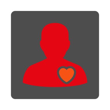 Hasta Kalp Yuvarlak Kare Düğmesi