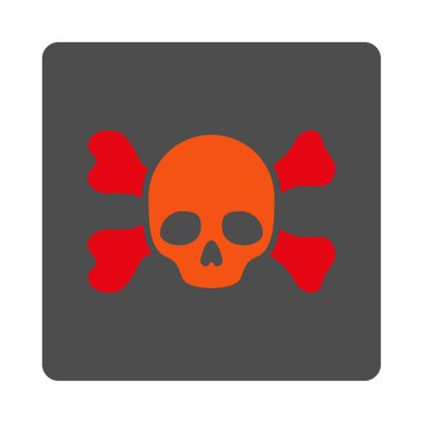 Ölüm ve kemikleri yuvarlak kare düğme