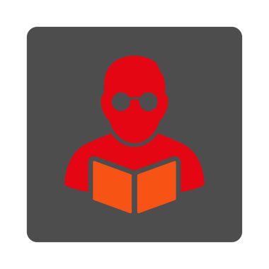 Öğrenci okuma kitabı yuvarlak kare düğme