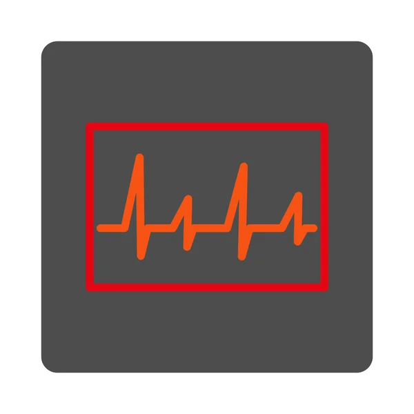 Botón cuadrado redondeado Ecg — Vector de stock