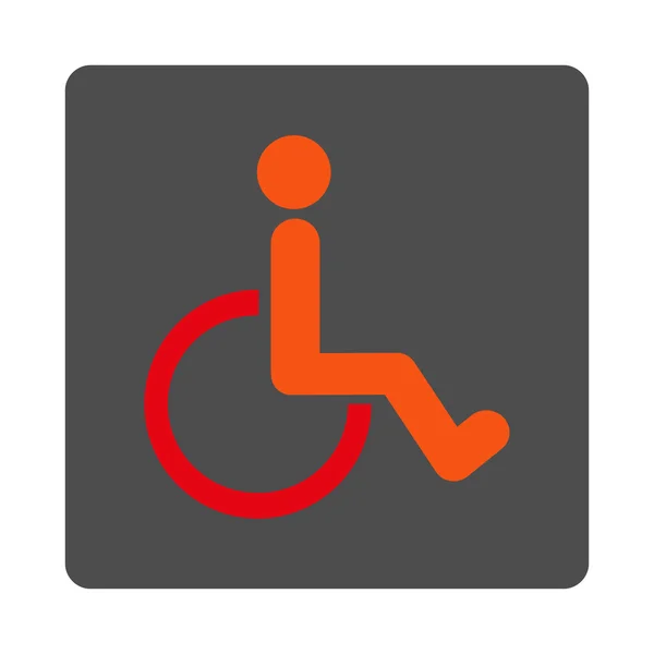 Bouton carré arrondi pour personne handicapée — Image vectorielle