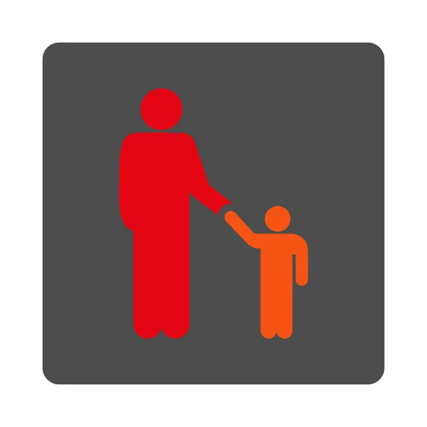 Père avec Fils rond bouton carré — Image vectorielle