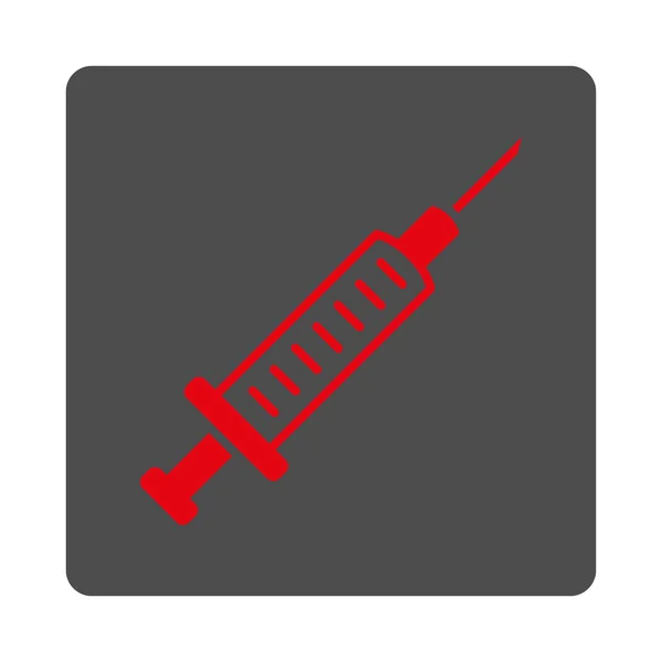 Injekční stříkačka zaoblené čtvercové tlačítko — Stockový vektor