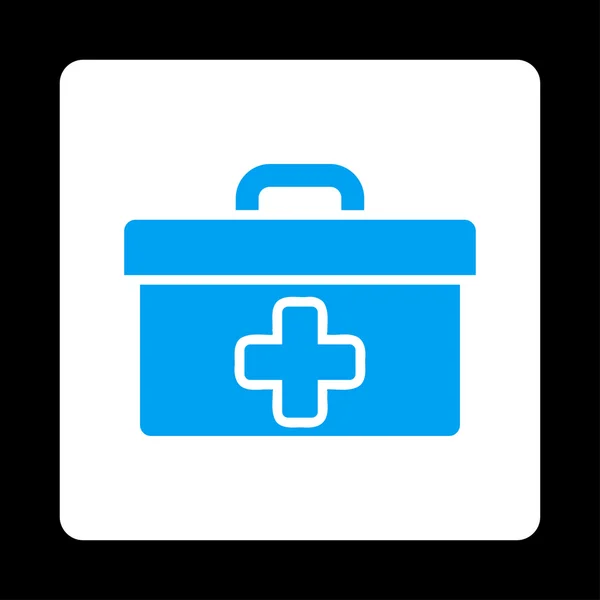 Botón plano de caja de herramientas de primeros auxilios — Vector de stock