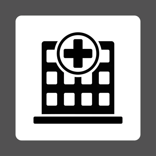 Botón plano del edificio del hospital — Vector de stock