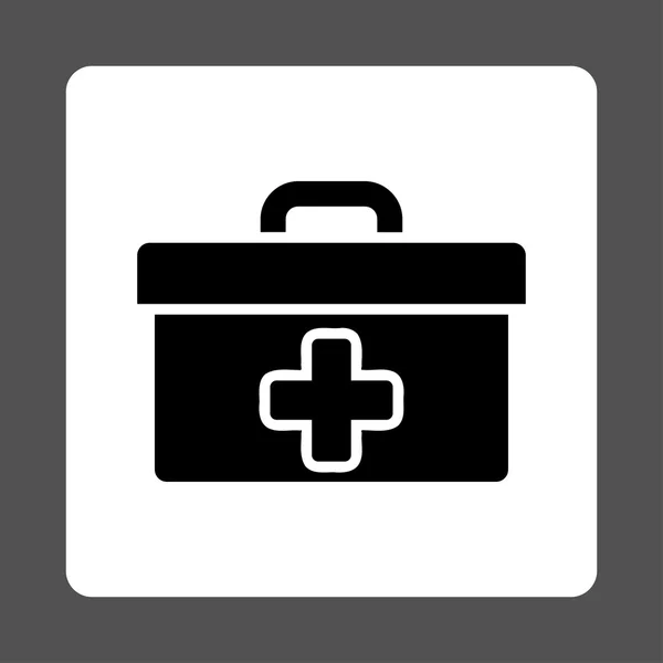 First Aid Toolbox Flat Button — Stock Vector