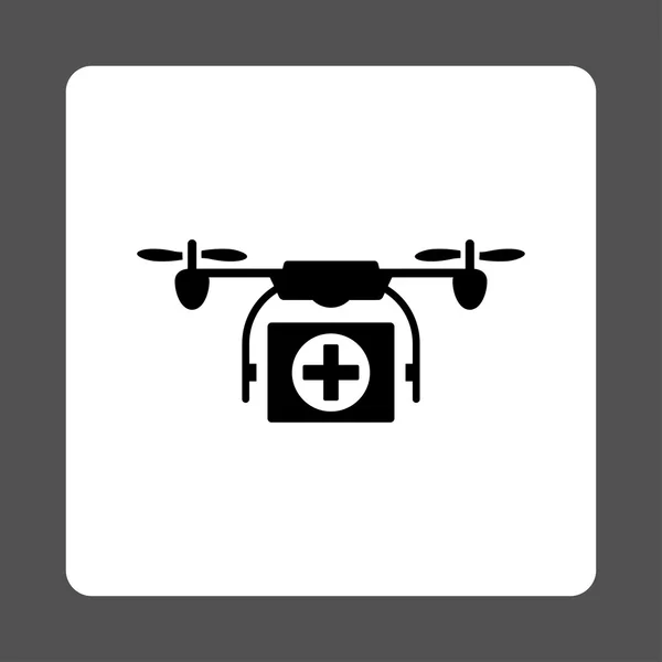 Medical Aircraft Flat Button — Stock Vector