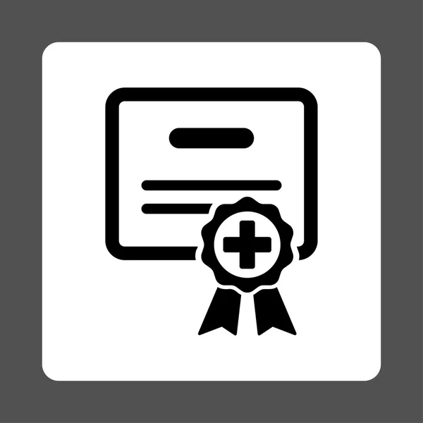 Certificado médico Botón plano — Vector de stock