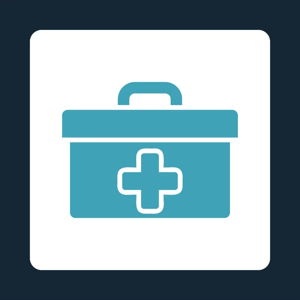 Botón plano de caja de herramientas de primeros auxilios — Vector de stock