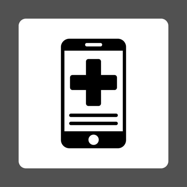Platte knop online medische gegevens — Stockvector