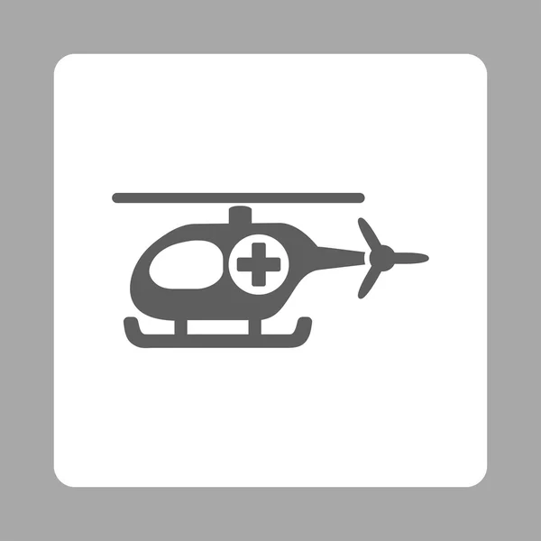 Botón plano del helicóptero médico — Vector de stock