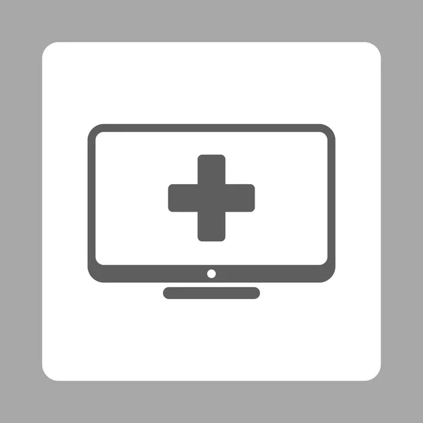 Medische Monitor vlakke knop — Stockvector
