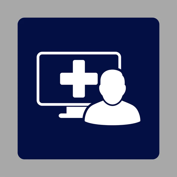 Médecine en ligne Bouton plat — Image vectorielle