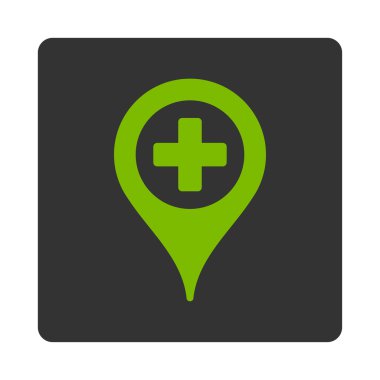 Hastane işaretçi düz düğme