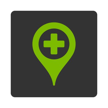 Hastane harita işaretçi düz düğme