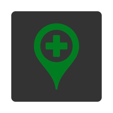 Hastane harita işaretçi düz düğme