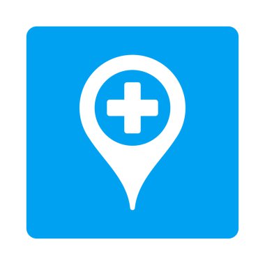 Hastane işaretçi düz düğme