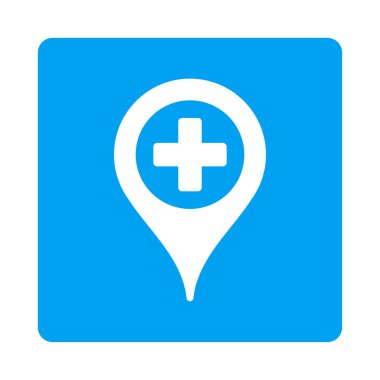 Hastane harita işaretçi düz düğme