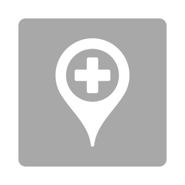 Hastane harita işaretçi düz düğme