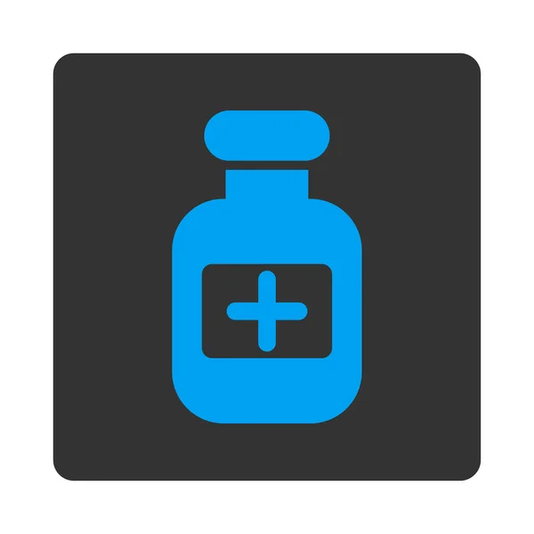 Pharmacy Bottle Flat Button — Stock Vector