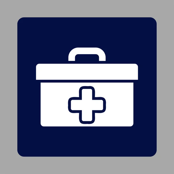 First Aid Toolbox Flat Button — Stock Vector