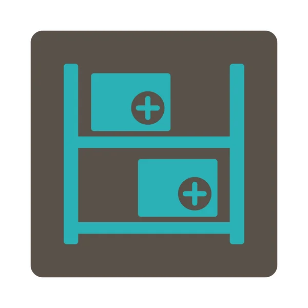 Botón plano de almacén médico — Archivo Imágenes Vectoriales