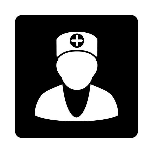 Bouton plat docteur — Image vectorielle