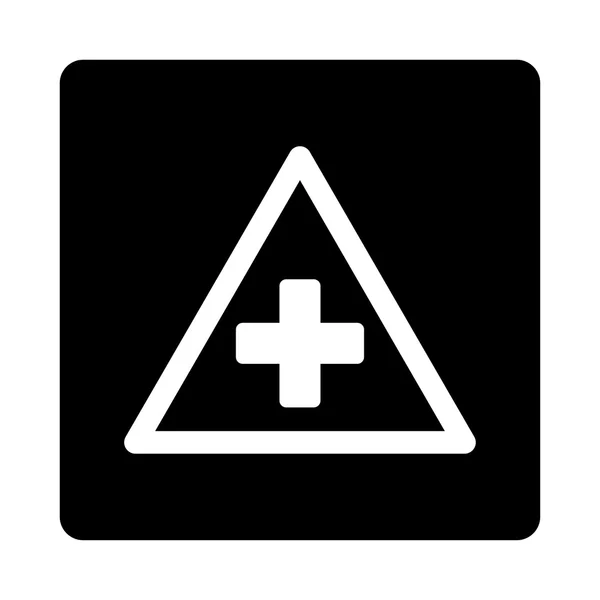 Botón plano de advertencia de salud — Vector de stock
