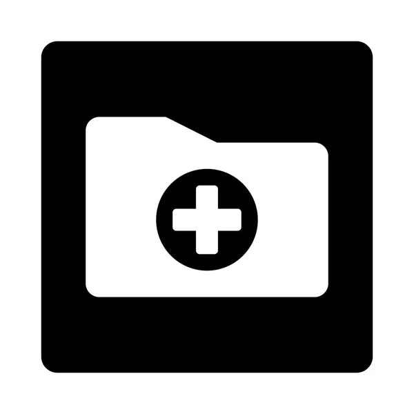 Archivo médico Botón plano — Vector de stock