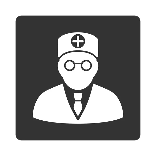 Главный врач плоская кнопка — стоковый вектор