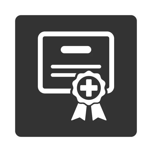 Certificado médico Botón plano — Vector de stock