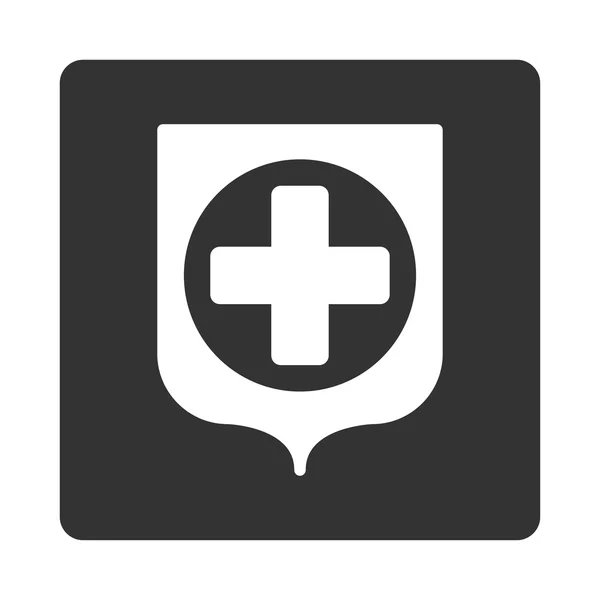 医療シールド フラット ボタン — ストックベクタ