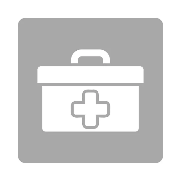 Boîte à outils de premiers soins Bouton plat — Image vectorielle