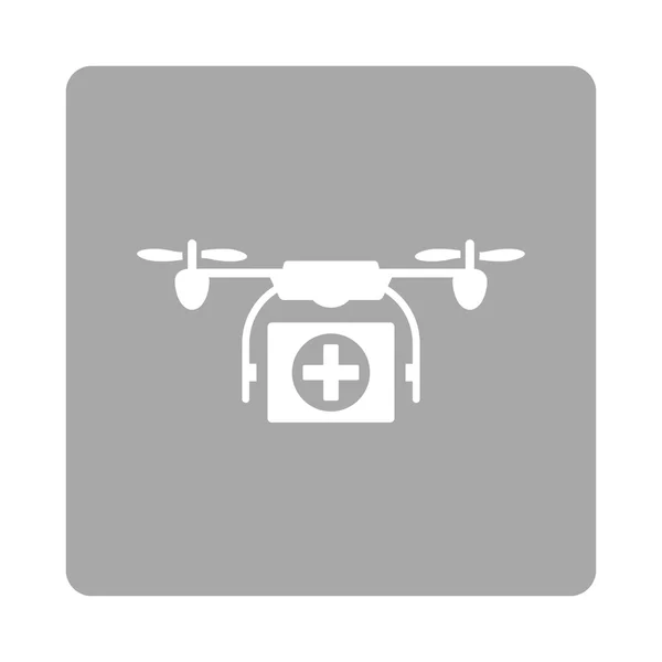 Copter médica botão plano —  Vetores de Stock