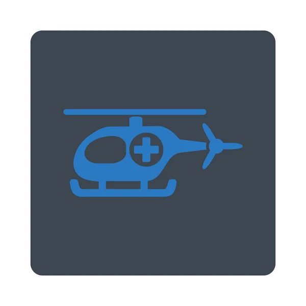 Helicóptero médico botão plano —  Vetores de Stock