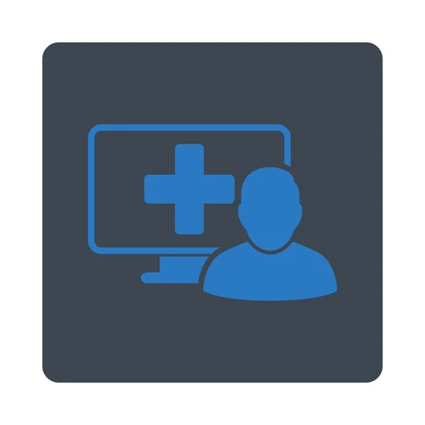 Medicina Online Flat Button — Vetor de Stock